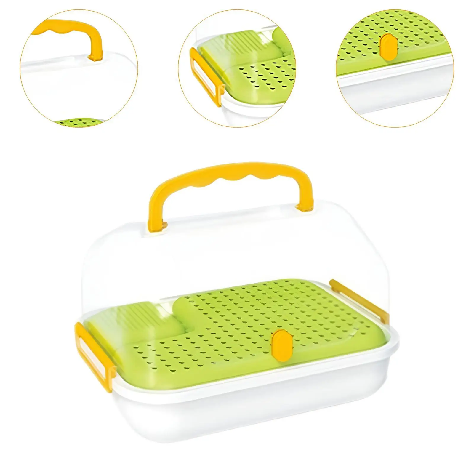 Turtle Tank Aquarium Pets Accessory with Lid Tortoises Case Reptile Carrier Box for Beetles Hermit Crabs Silkworms Crabs Snail