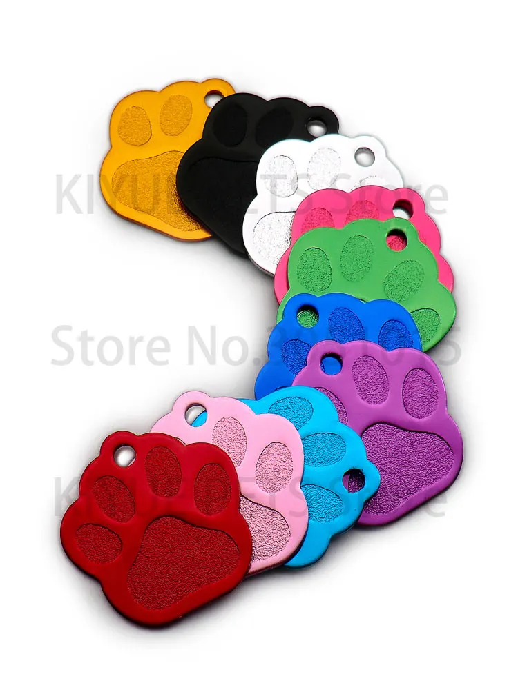 Venta al por mayor 20 piezas forma de PAW 3D exquisitas etiquetas de identificación personalizadas para perros y mascotas nombre grabado personalizado número de teléfono. Accesorios para mascotas para perros y gatos - imagen 2