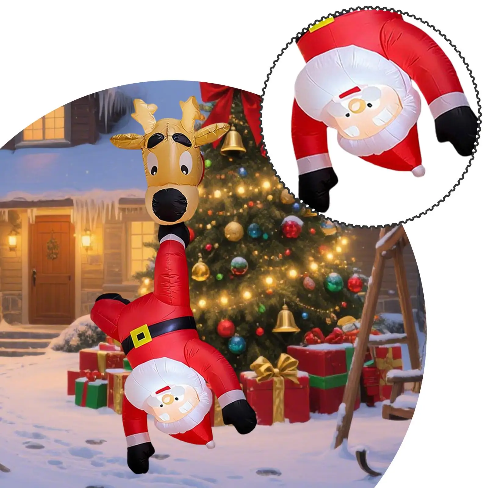 Christmas Inflatable Reindeer Santa Novelty Lightweight Gift Xmas Decoration Christmas Inflatable Reindeer Santa Novelty Lightweight Gift Xmas Decoration