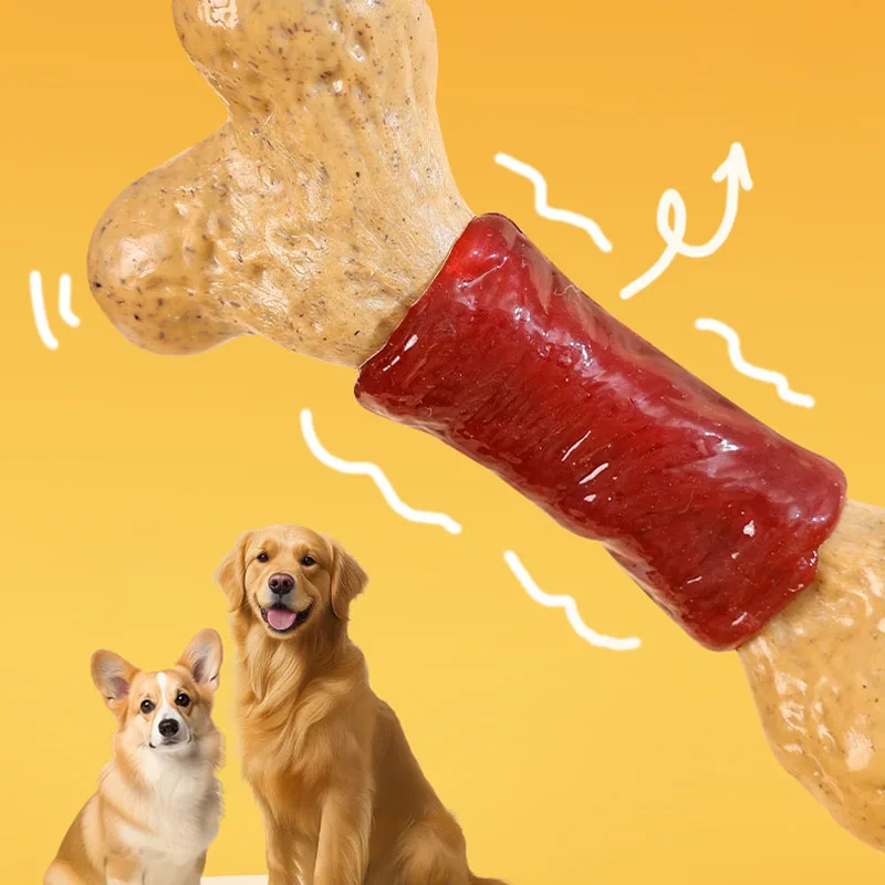 Huesos de piel prensada para perros – Limpieza dental y mordida fuerte