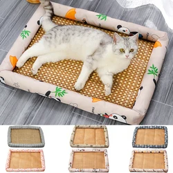 Colchoneta verano ratán transpirable para perros pequeños y gatos
