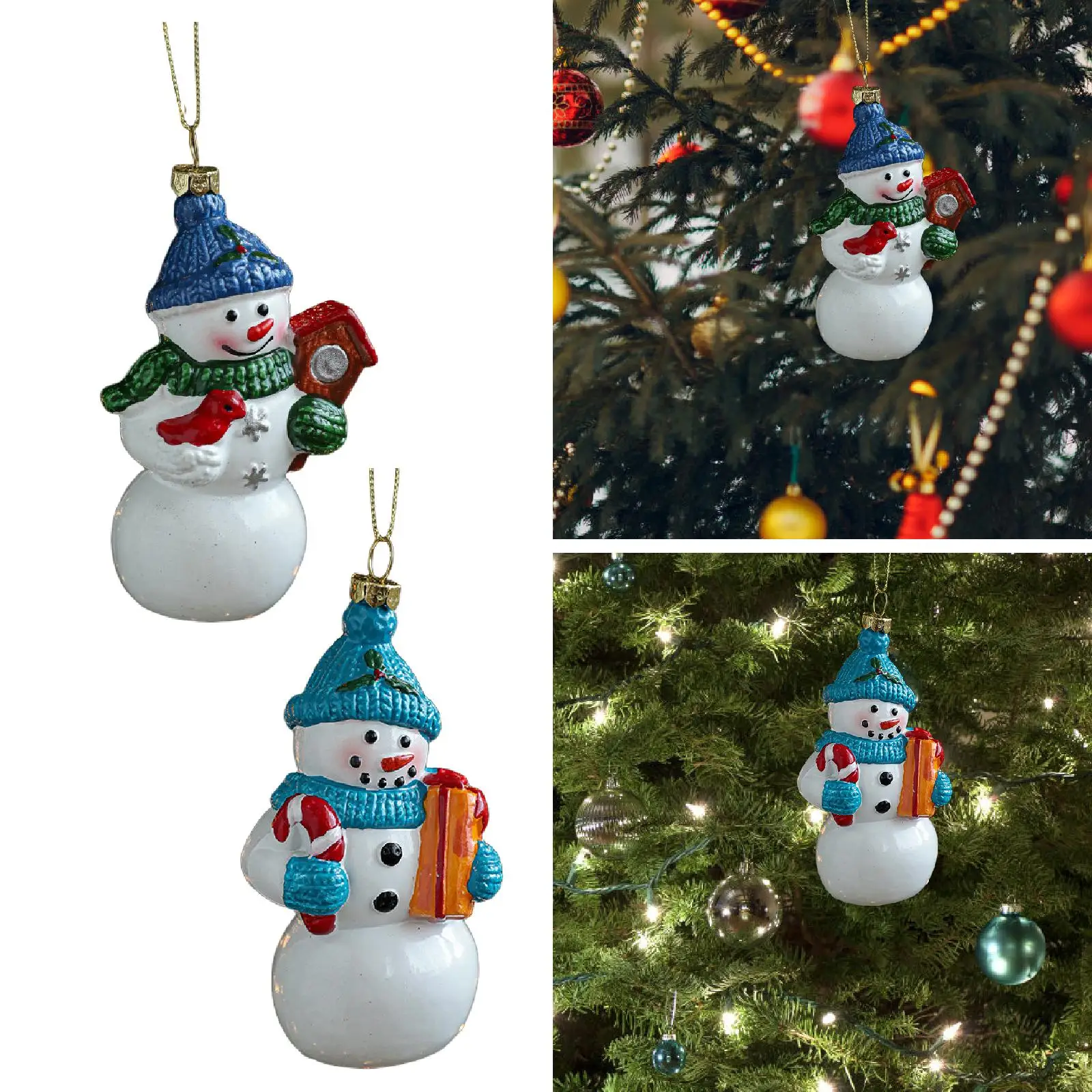 Adorno navideño de muñeco de nieve para fiesta, colgante interior, accesorio fotográfico con cuerda para guardería - imagen 4