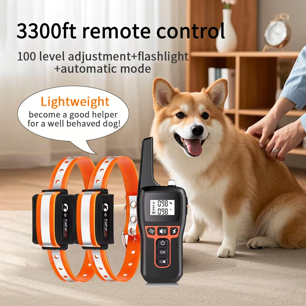 Collar de perro electrónico remoto 2 en 1, Collar de entrenamiento para perros grandes, medianos y pequeños, Collar de choque con 3 modos de entrenamiento, IPX7