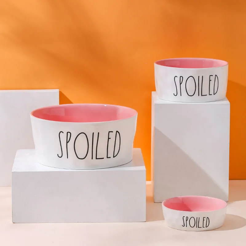 Cuenco inglés para mascotas con colores contrastantes, cuenco de cerámica para beber, cuenco de comida para gatitos grandes y medianos, suministros para perros - imagen 3