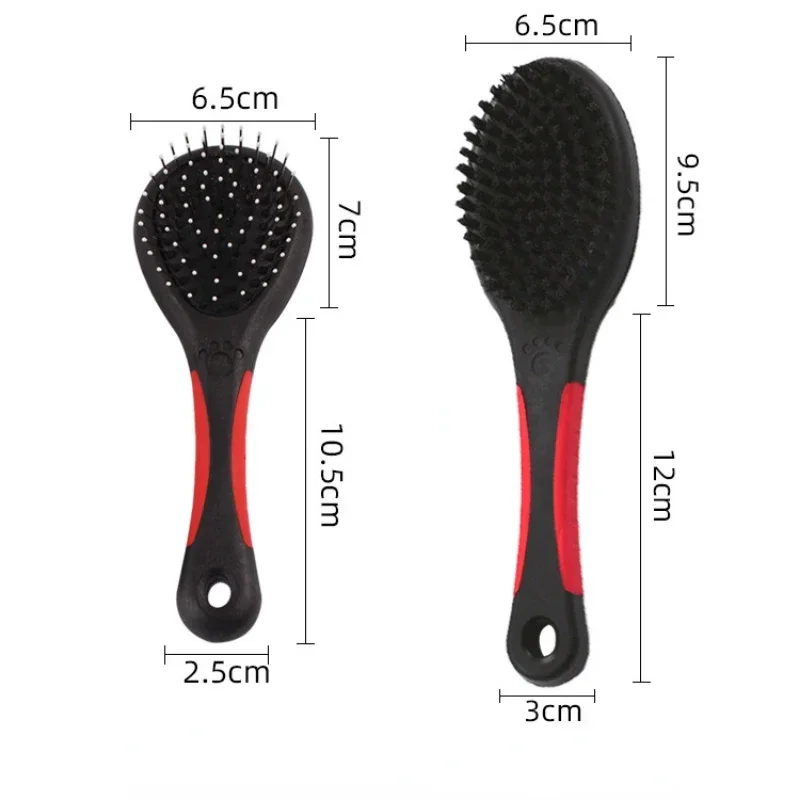 Peine de doble cara para perros, mango de plástico, cepillo de pelo largo, cepillo de baño para masaje de cachorros y gatos, herramientas de aseo para mascotas, accesorios para perros, 1 ud. - imagen 2