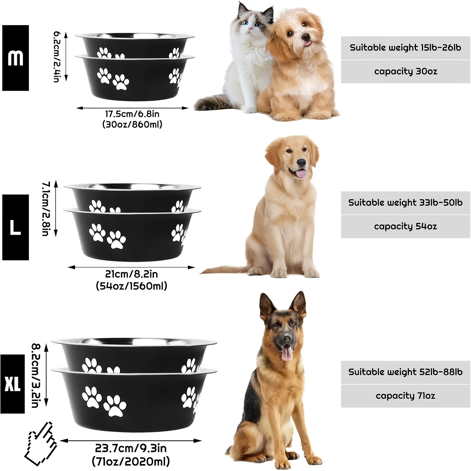 Comedero y bebedero acero inoxidable antideslizante para perros - imagen 2
