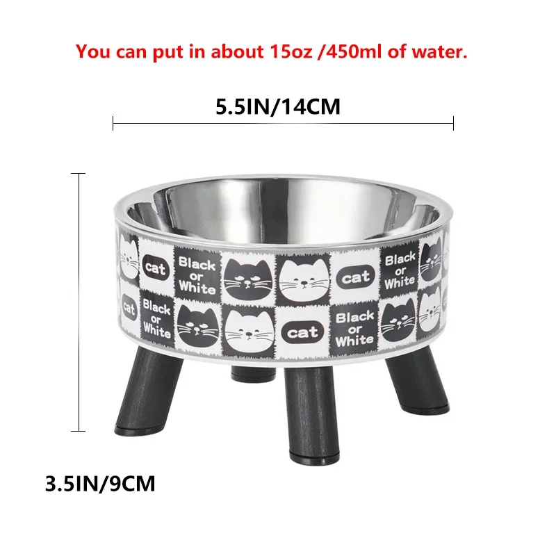 Cuencos altos para mascotas de acero inoxidable, diseño extraíble, para gato, cachorro, perro pequeño - imagen 2