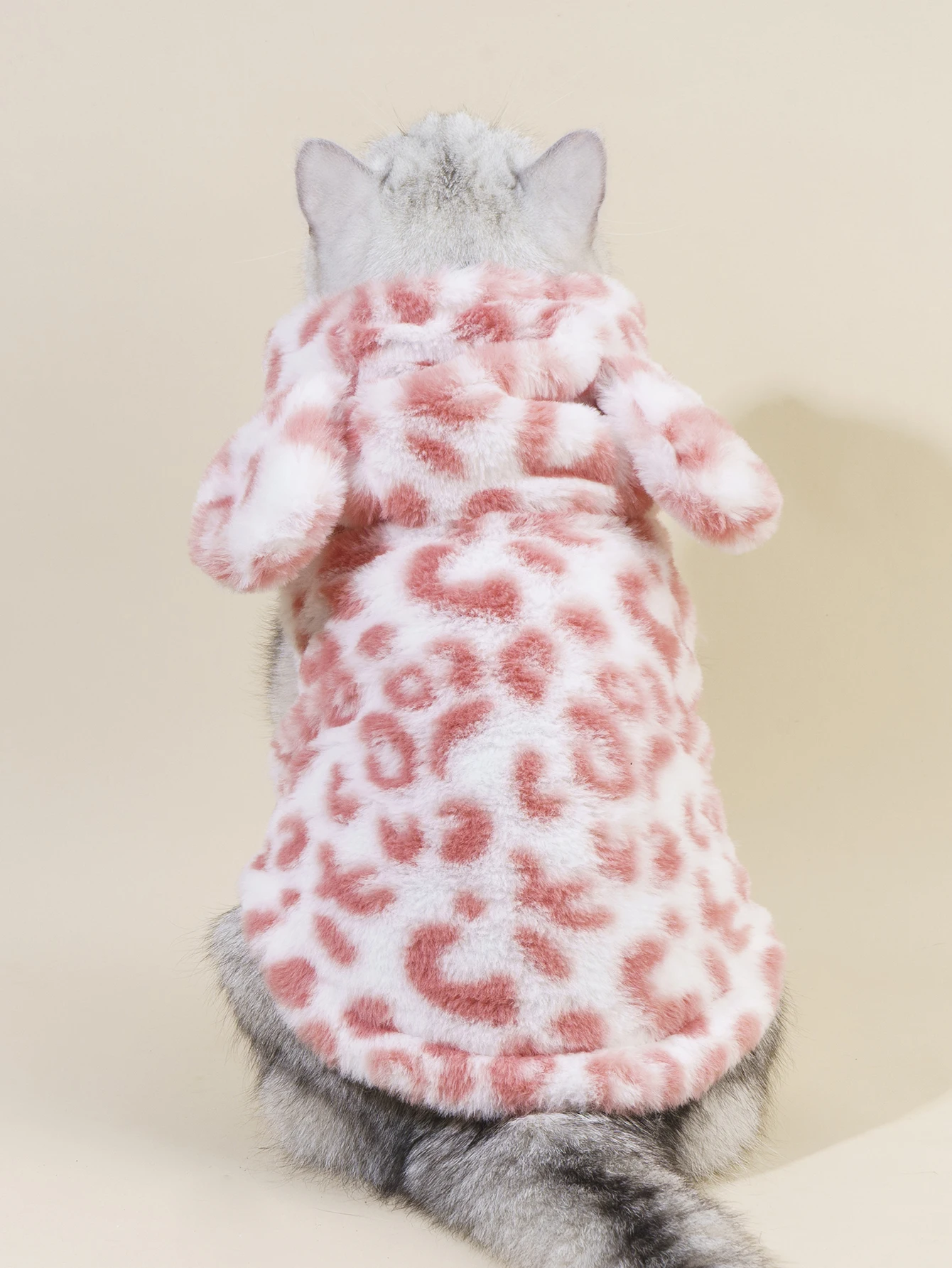 Ropa para mascotas para perros, gatos, cachorros, camiseta sin mangas con bonito gorro con orejas, abrigo peludo, sudadera, trajes para perros pequeños y medianos para invierno de otoño - imagen 4