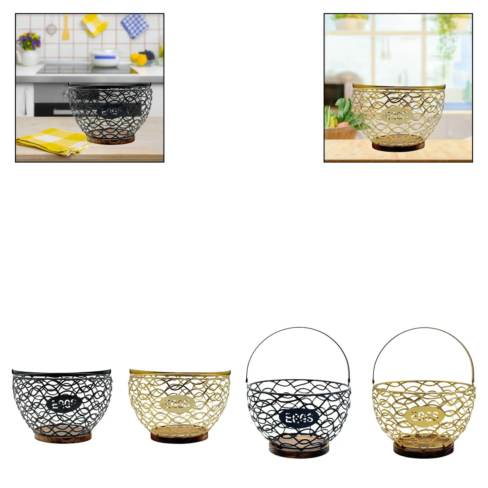 Cesta de mimbre para huevos y frutas – Organizador rústico de cocina y granja - imagen 5