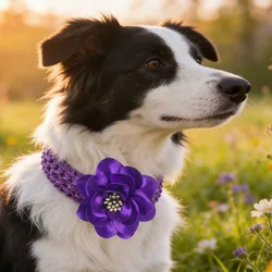 Lazos con flores para perro – Accesorio ajustable de collar