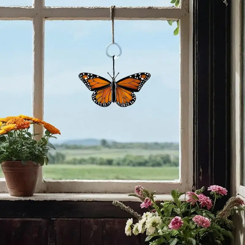 Atrapasueños de mariposa colgante, atrapasueños de luz de mariposa, colgante de cortinas de ventana para decoración de jardín - imagen 2