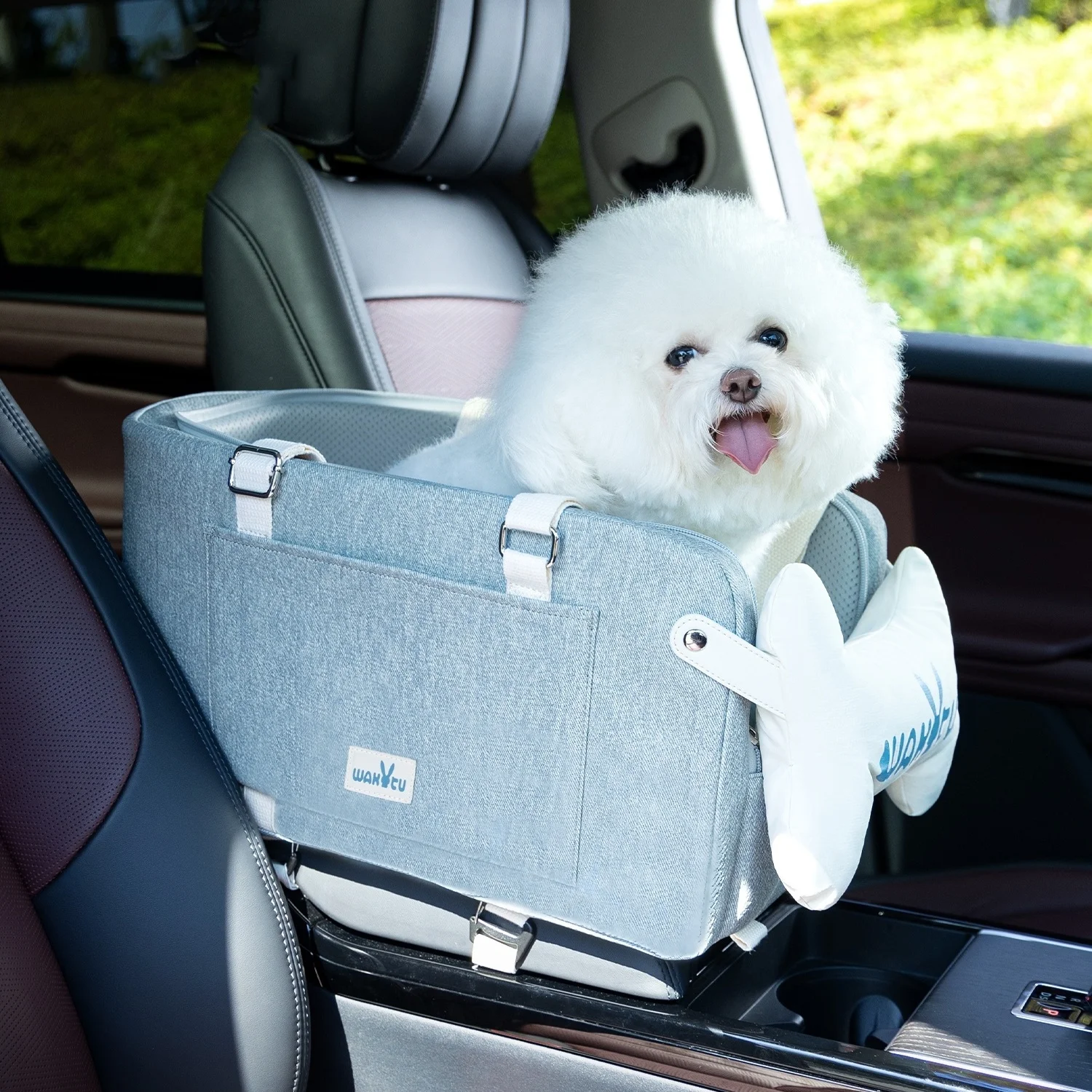 Asiento de coche para cachorros pequeños, asiento de coche portátil elevado para perros, bolsa transportadora para perros, portador al aire libre, asientos de coche para mascotas, cama de viaje - imagen 2
