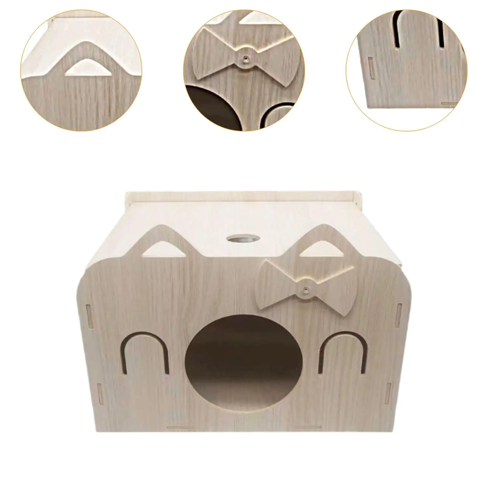 Casa escondite para hámster, decoración de hábitat para hámster, nido para dormir, casa de hámster de madera para hámster - imagen 5