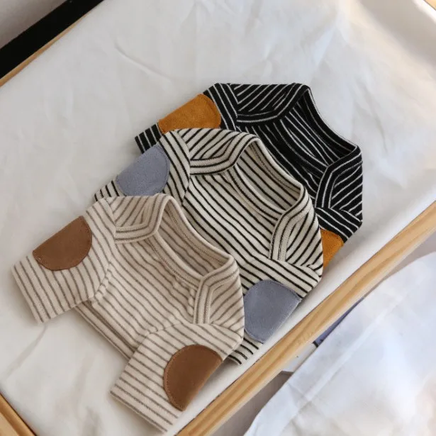 Otoño/Invierno Sudadera con capucha a rayas para mascotas Teddy Yorkshire Camiseta para perros pequeños Camisa Base a rayas para gatos Ropa para cachorros pequeños - imagen 3