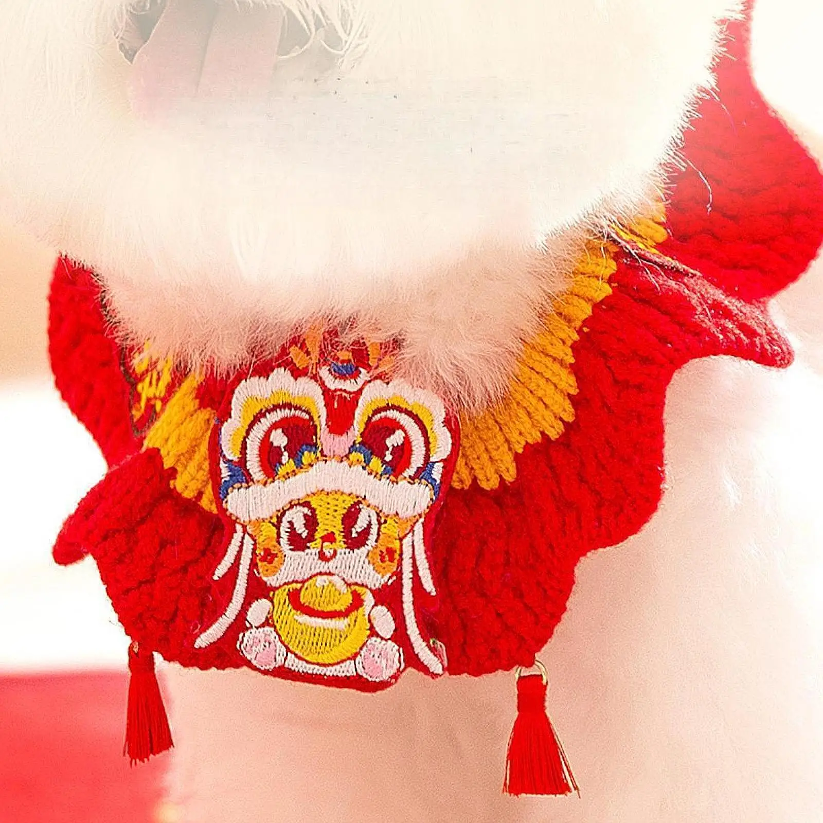 Collar tejido para gatos de Año Nuevo, calentador de invierno, bufanda para mascotas, accesorio de disfraz de vacaciones para gatos pequeños, medianos y grandes, suministros para mascotas - imagen 2