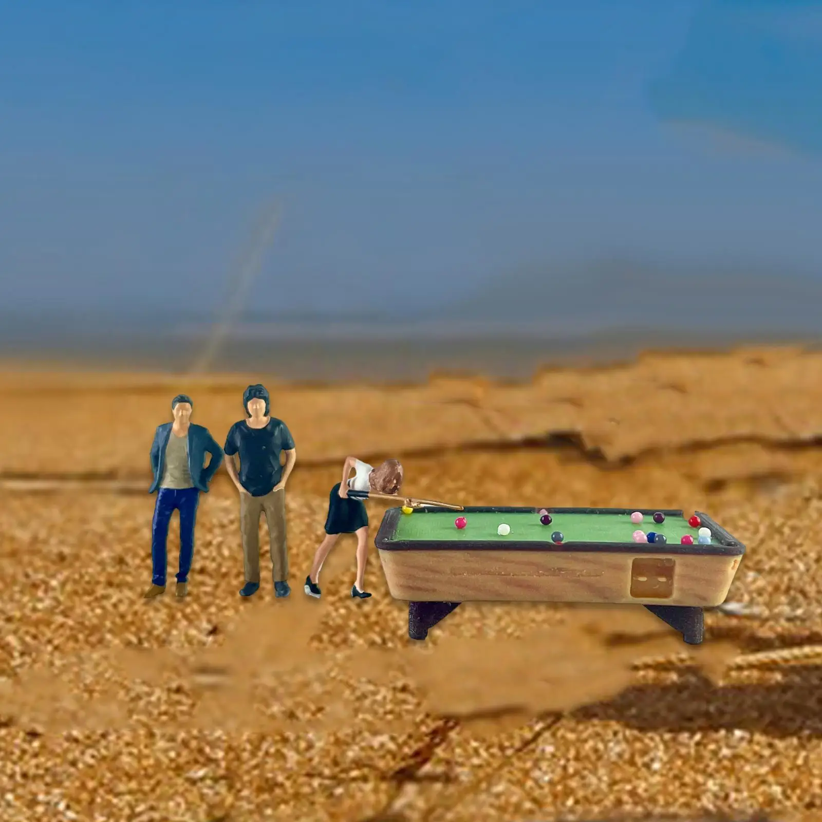 Mini juego de modelos de billar, decoración de diseño de jardín de hadas 1:64, figura de personas, modelo en miniatura, baile femenino, dioramas - imagen 3