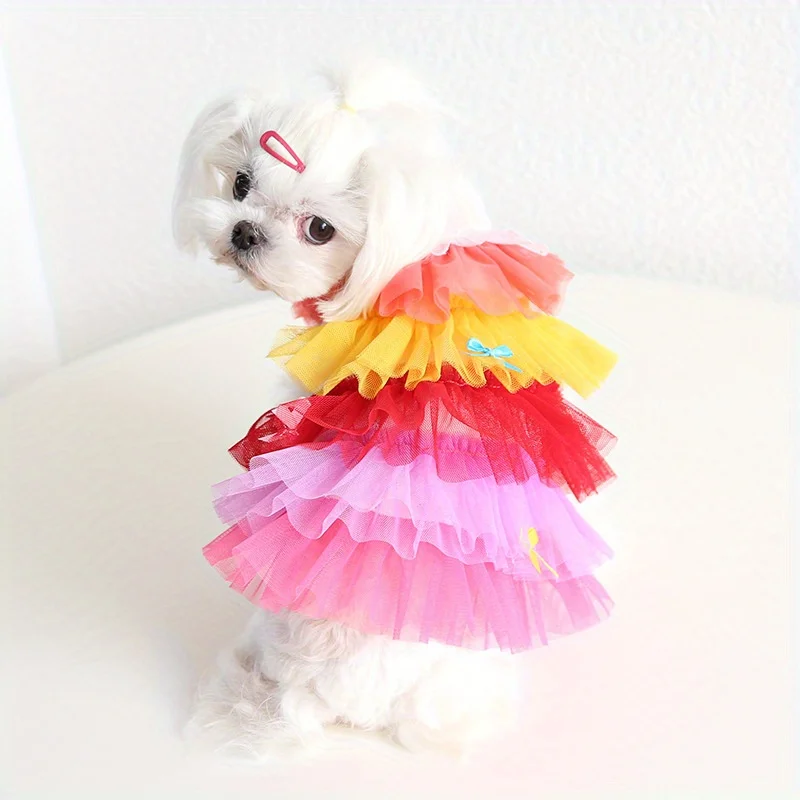 Falda veraniega para perro pequeño con oso peluche degradado - imagen 2