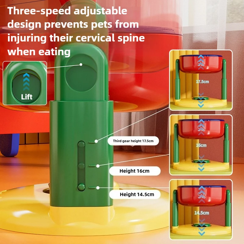 Los cuencos para perros se pueden levantar y bajar para ajustar el perro gato, protección Universal para el cuello, cuenco de agua, cuenco de comida para perros y gatos, boca oblicua