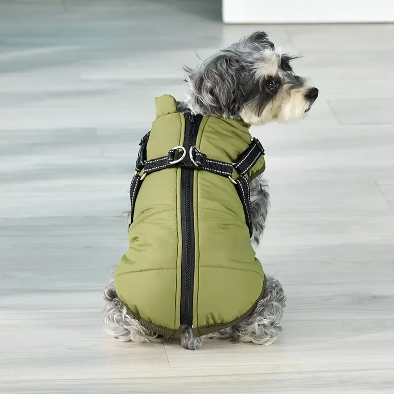 Chaqueta Cálida de Invierno para Perros con Arnés - imagen 2