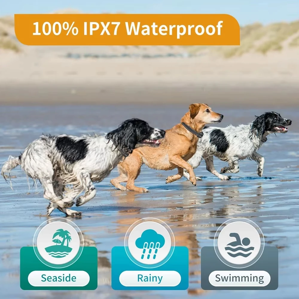Collar de entrenamiento para perros con función 2 en 1 de 1000M, con luz LED, Collar de choque para perros, Collar de corteza de perro recargable e impermeable - imagen 5