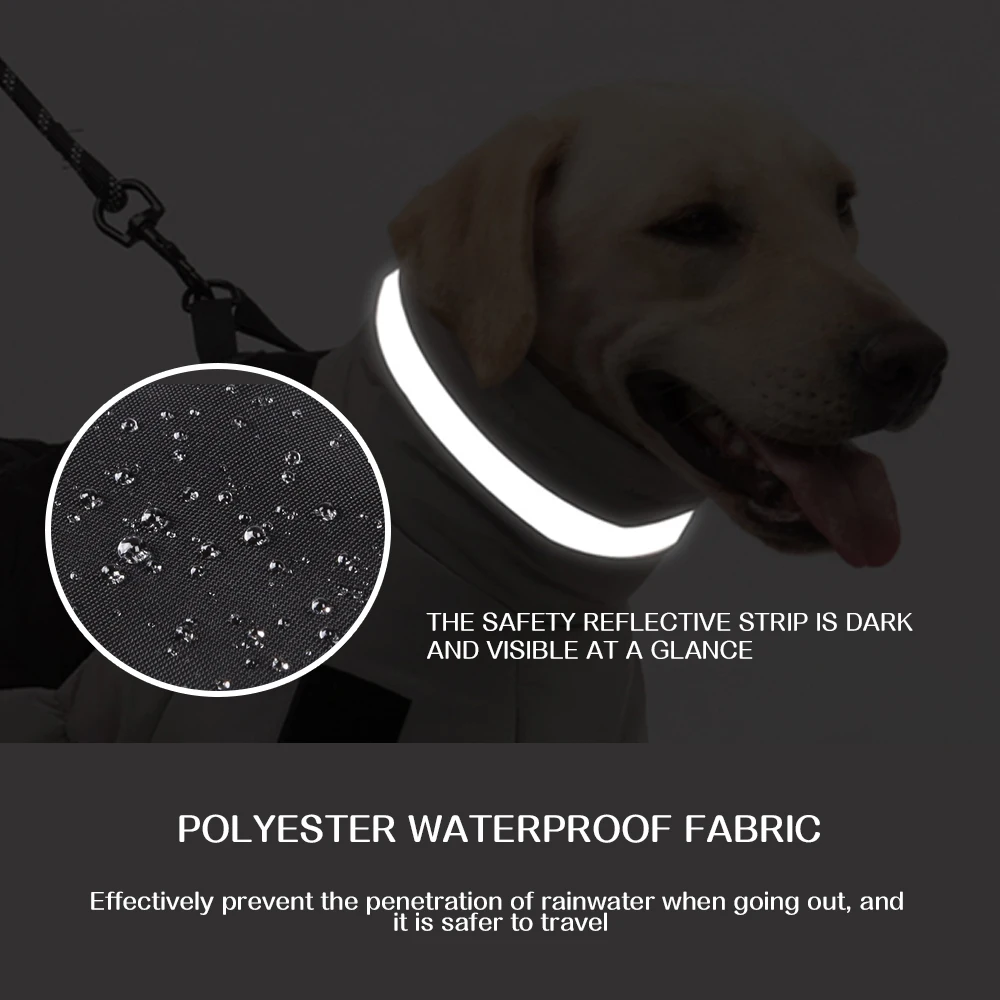 Abrigos reflectantes cálidos para perros, ropa para mascotas, grandes y pequeños, chaqueta impermeable para disfraces al aire libre, Otoño e Invierno - imagen 4
