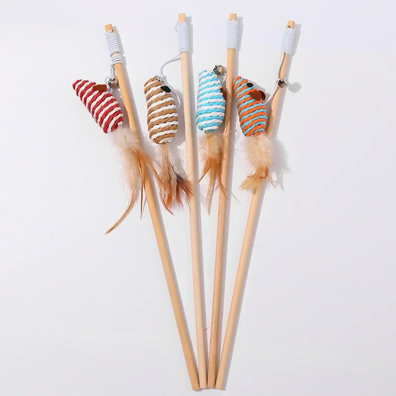 Varita con ratones, plumas y bolas para gatos – Juguetes interactivos - imagen 4