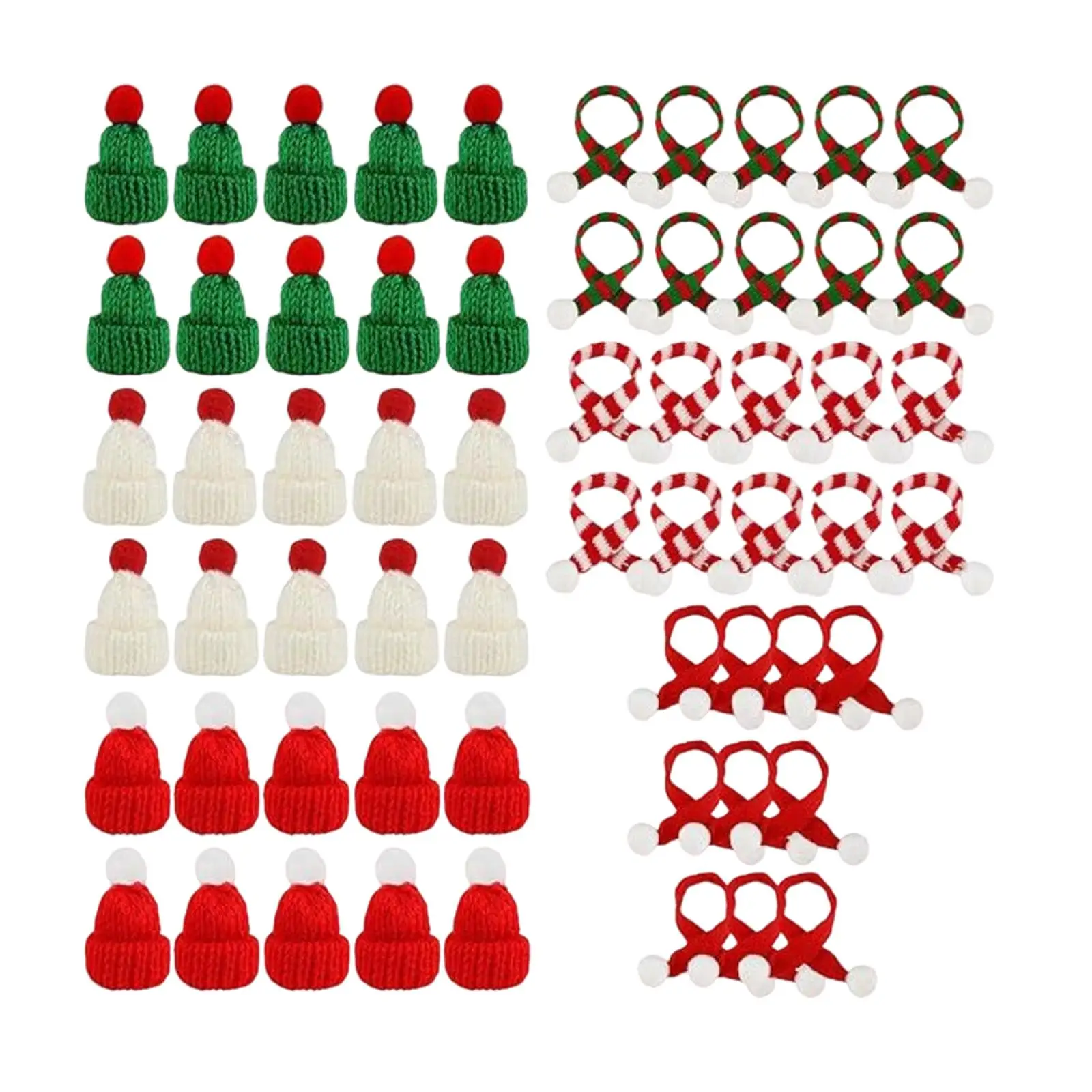 Mini Knit Hat and Scarf Set Christmas Ornament Wine Bottle Cover Xmas Decor for Brooches Mini Knit Hat and Scarf Set Christmas Ornament Wine Bottle Cover Xmas Decor for Brooches