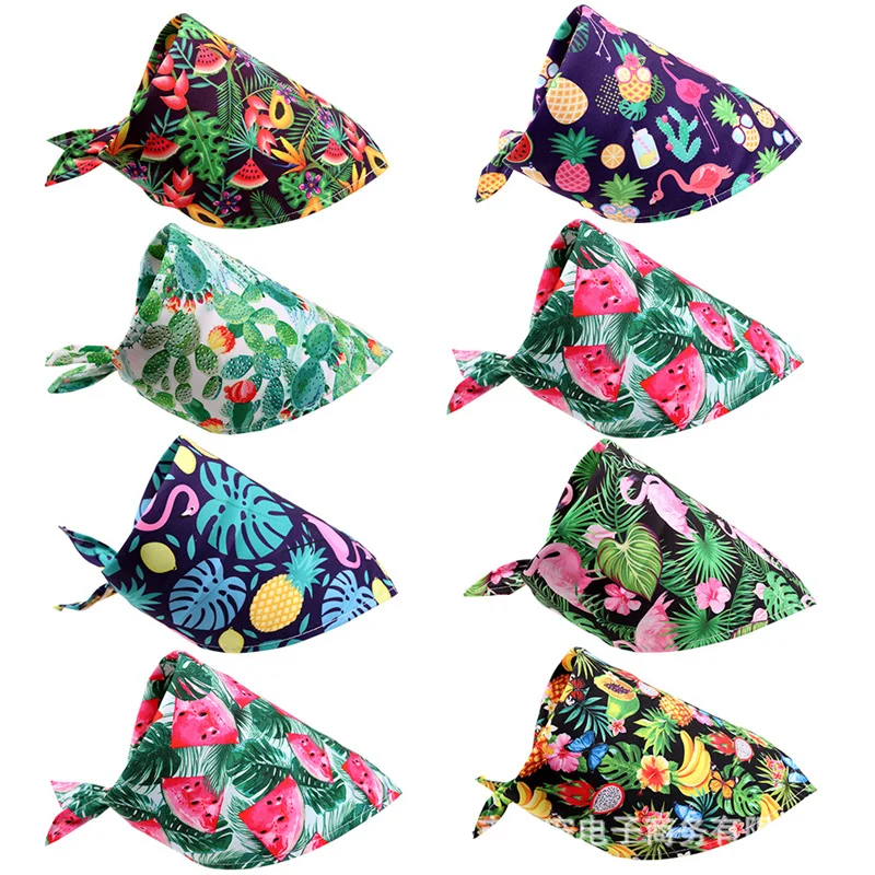 Bandana de estilo Tropical para perros pequeños y medianos, gatos, sandía, estampado de flamenco, cachorro, vendaje Triangular, baberos, accesorios para mascotas - imagen 3