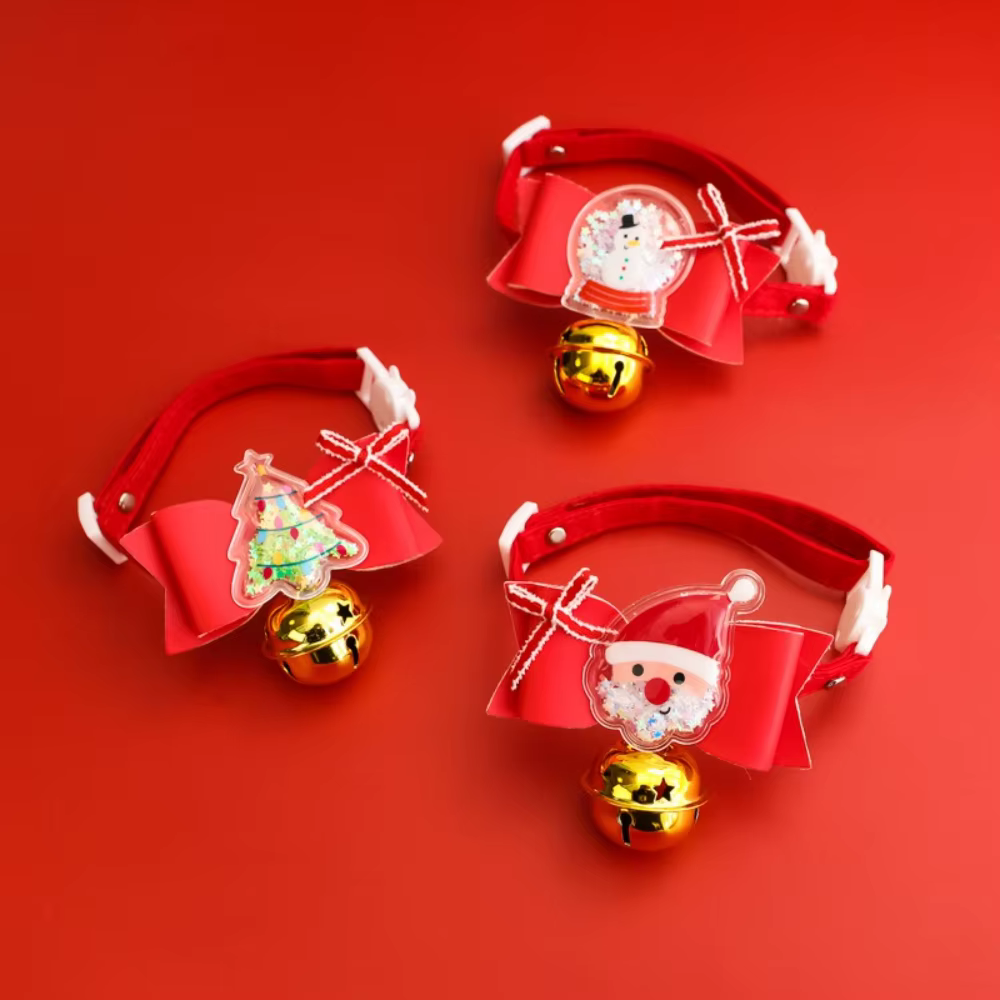Collar Navideño con Lazo y Campana para Gatos y Perros - imagen 2
