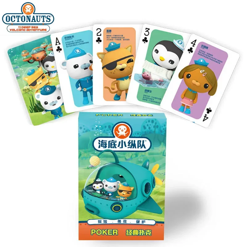 Octonautas originales de dibujos animados de póker, edición infantil, rompecabezas, juguete de cartas, tarjeta bonita creativa, regalos de juego de mesa para niños