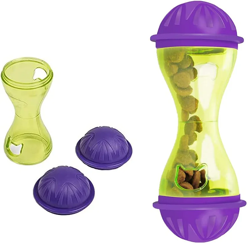 Vaso de comida para gatos y ratones, Bola de juguete interactiva, alimentador de comida para gatos con fugas, interesante dispensador de comida de plástico para gatos, juguete para tratar - imagen 5