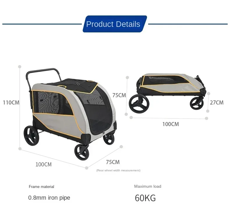 Un grande perro, gato y perro plegable en un cochecito para mascotas se utiliza como vehículos de transporte para personas discapacitadas al salir - imagen 5