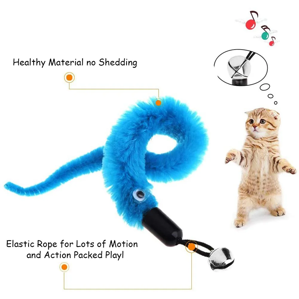 Accesorios de juguete interactivos de plumas de gato, juguete de gusano de ratón falso con campana de repuesto, bola de espuma, juguetes de entrenamiento para gatitos, 5-100 piezas - imagen 4