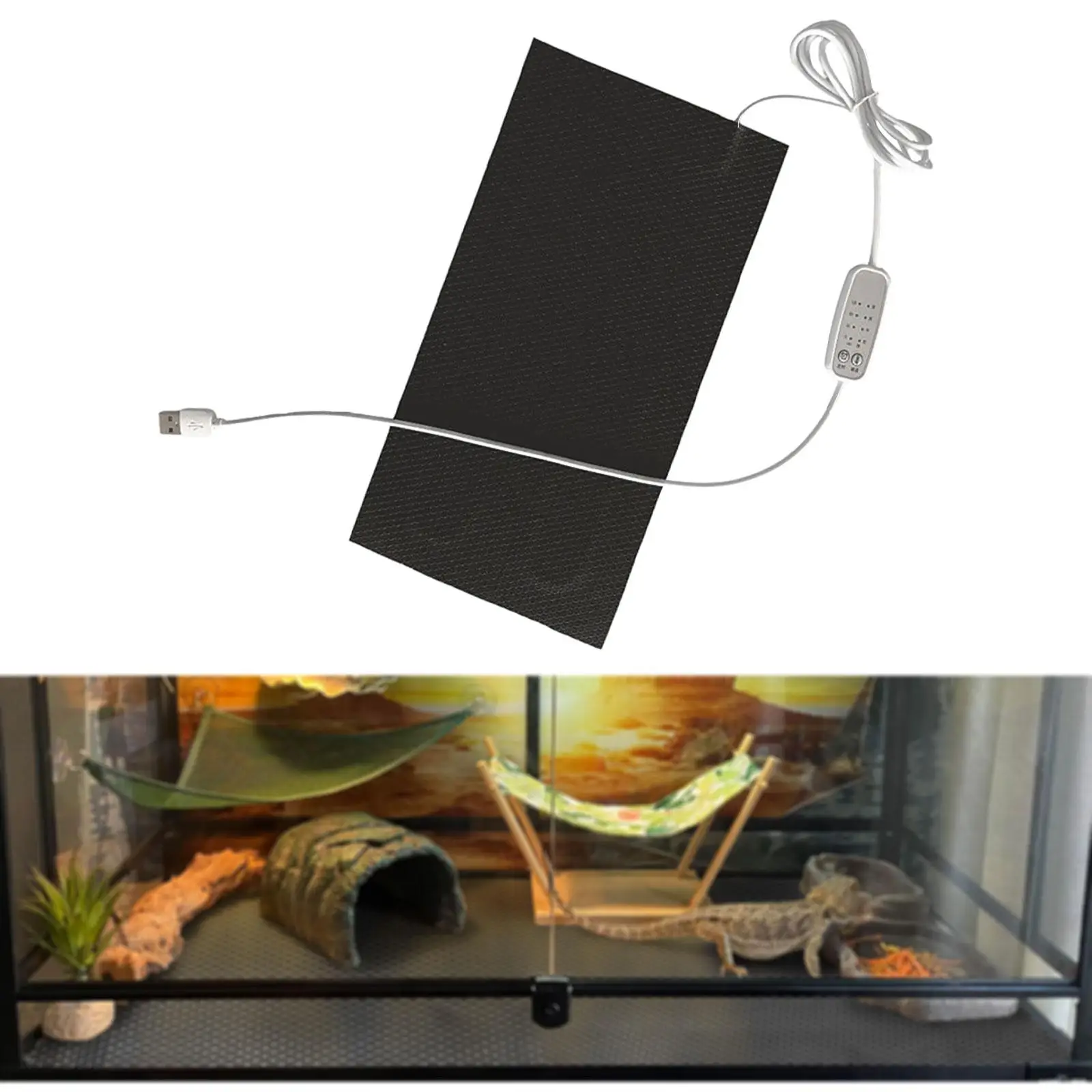 Almohadilla térmica para reptiles, almohadilla térmica portátil para pájaros, Gecko, dragón barbudo - imagen 4