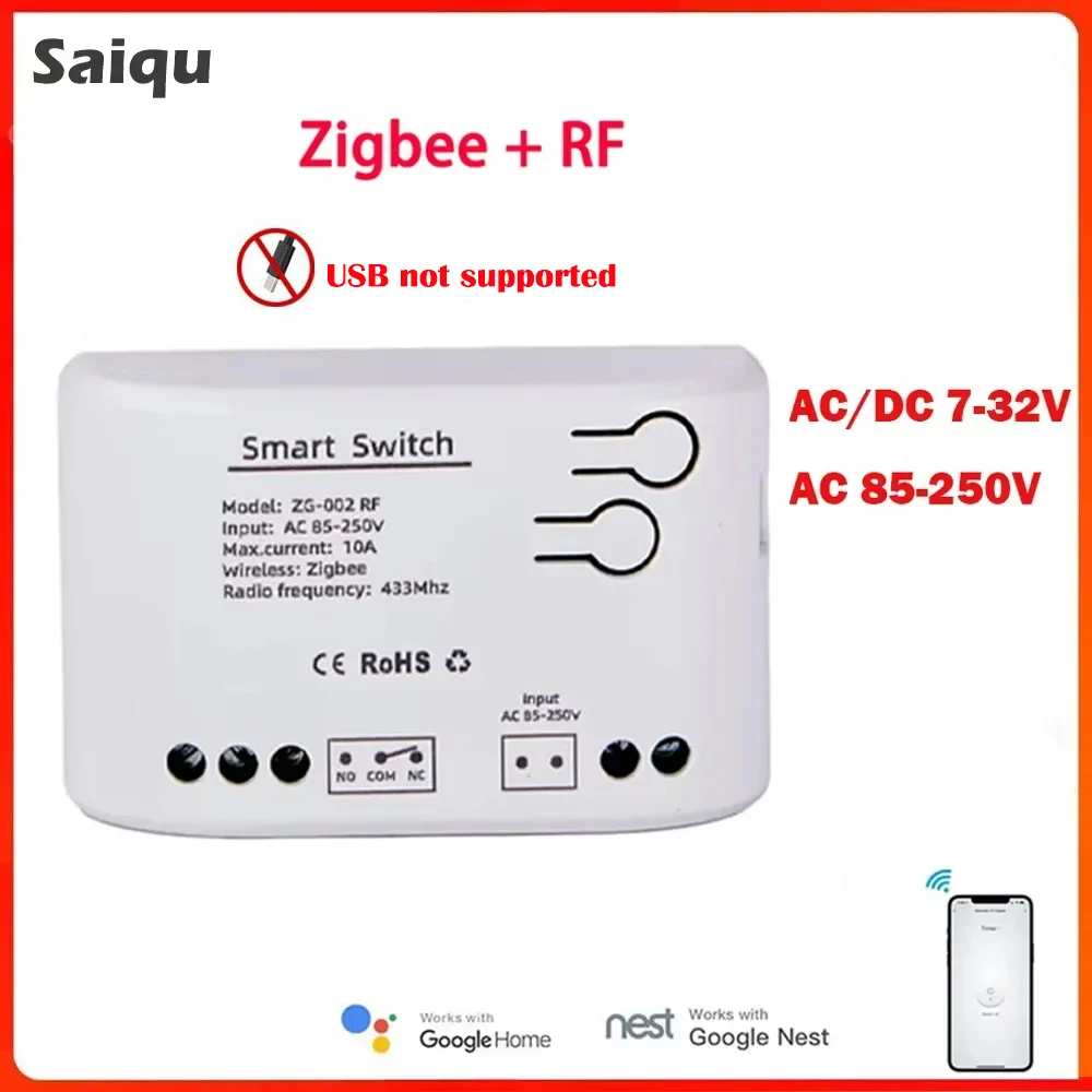 Módulo relé inteligente Tuya Zigbee 1CH