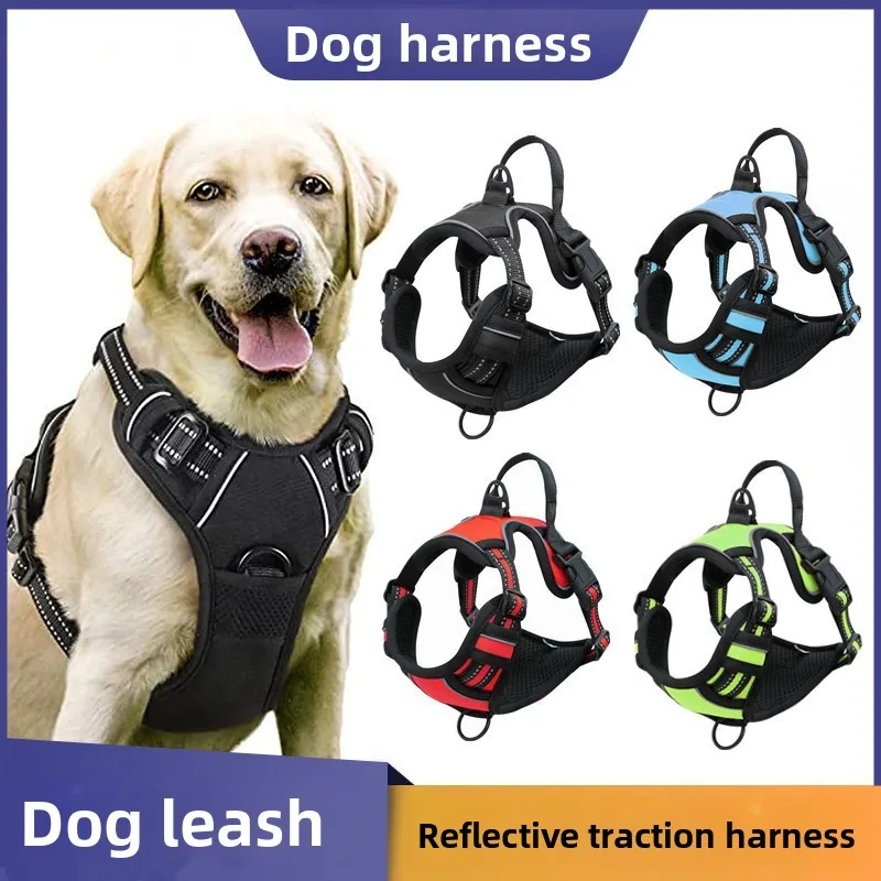 Arnés de chaleco para perro, chaleco reflectante y transpirable para perros, accesorios para mascotas, pecho para perro, correa para gato, cachorro, gatito, Collar para mascotas