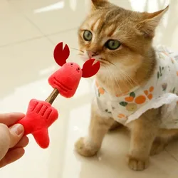 Juguete de madera con hierba gatera para gatos – Ratón interactivo natural