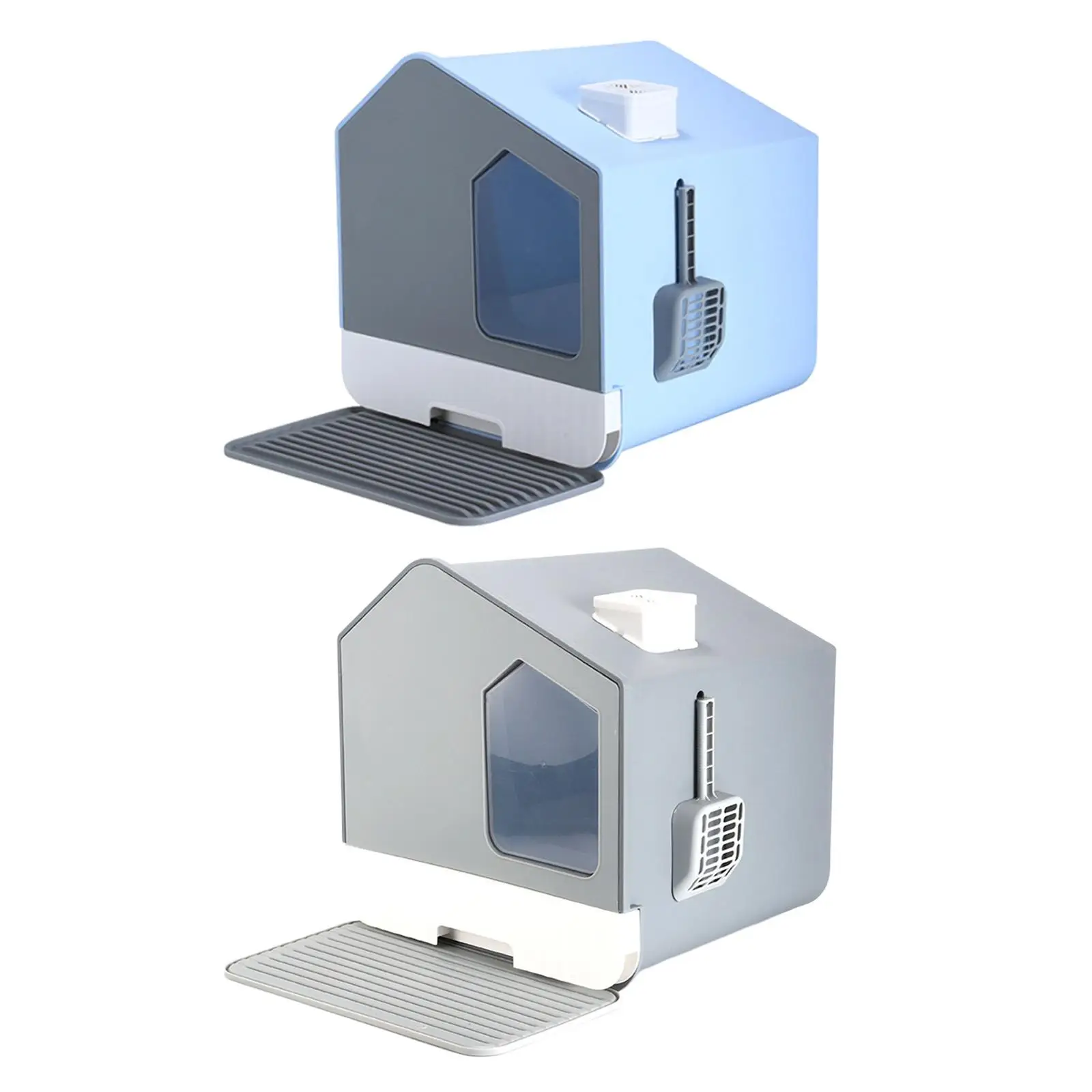 Caja de arena para gatos, casa de arena antisalpicaduras, fácil limpieza, inodoro para gatitos de alta cara, resistente con cajón, inodoro para gatos - imagen 2