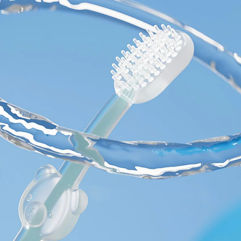 3 unids/set cepillo de dientes para mascotas, cepillo de dientes de silicona para perros de tres lados, cepillo para lengua de cachorro, suministros de limpieza de dientes para mascotas, accesorios para perros