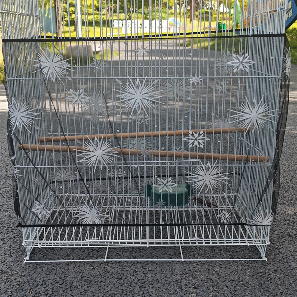 Cubierta de malla para jaula de loros, plumas antimoscas, antiderrames, a prueba de polvo, Universal, antimosquitos, para jaula de pájaros, 1 ud. - imagen 5