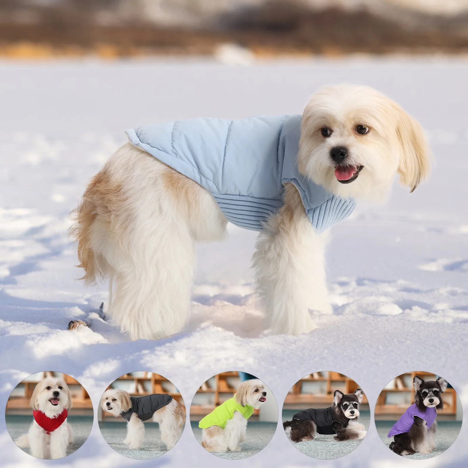 Ropa de invierno para mascotas, chaqueta cálida para Perros Bulldog Francés, abrigo impermeable para cachorros, ropa acolchada Yorkie, chaleco para perros pequeños - imagen 4