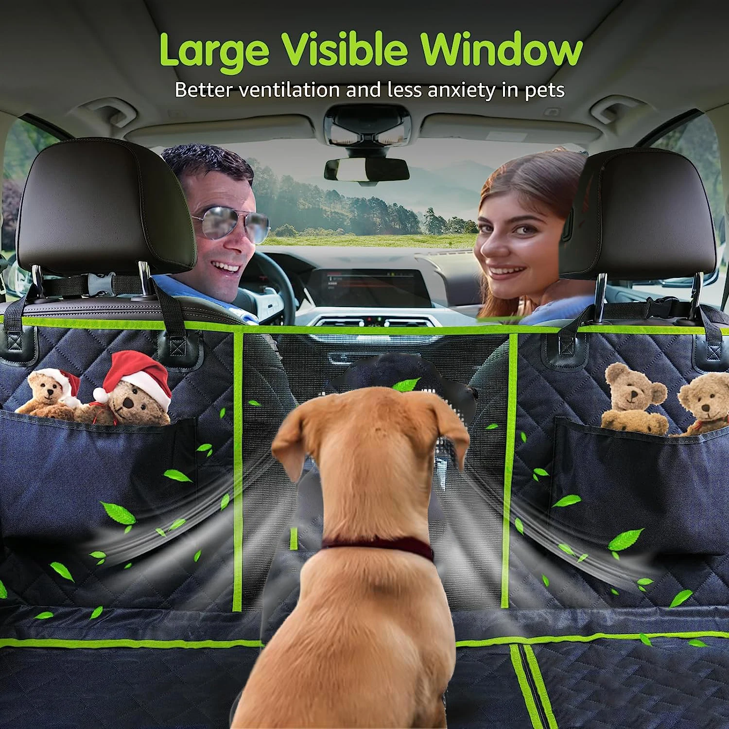 Funda de asiento de coche para perros 6 en 1 mejorada para asiento trasero, hamaca de coche para perros 100% impermeable con ventana de malla para coches, camiones y SU - imagen 3