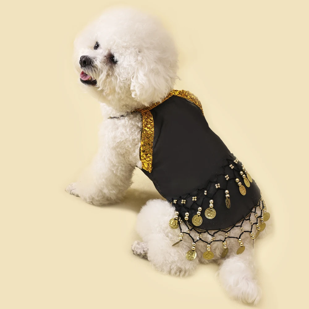 Vestido de princesa de gato pequeño sin mangas, decoración de campana, falda de gato bonita para todas las estaciones, vestido transpirable para perro, accesorios de ropa - imagen 3