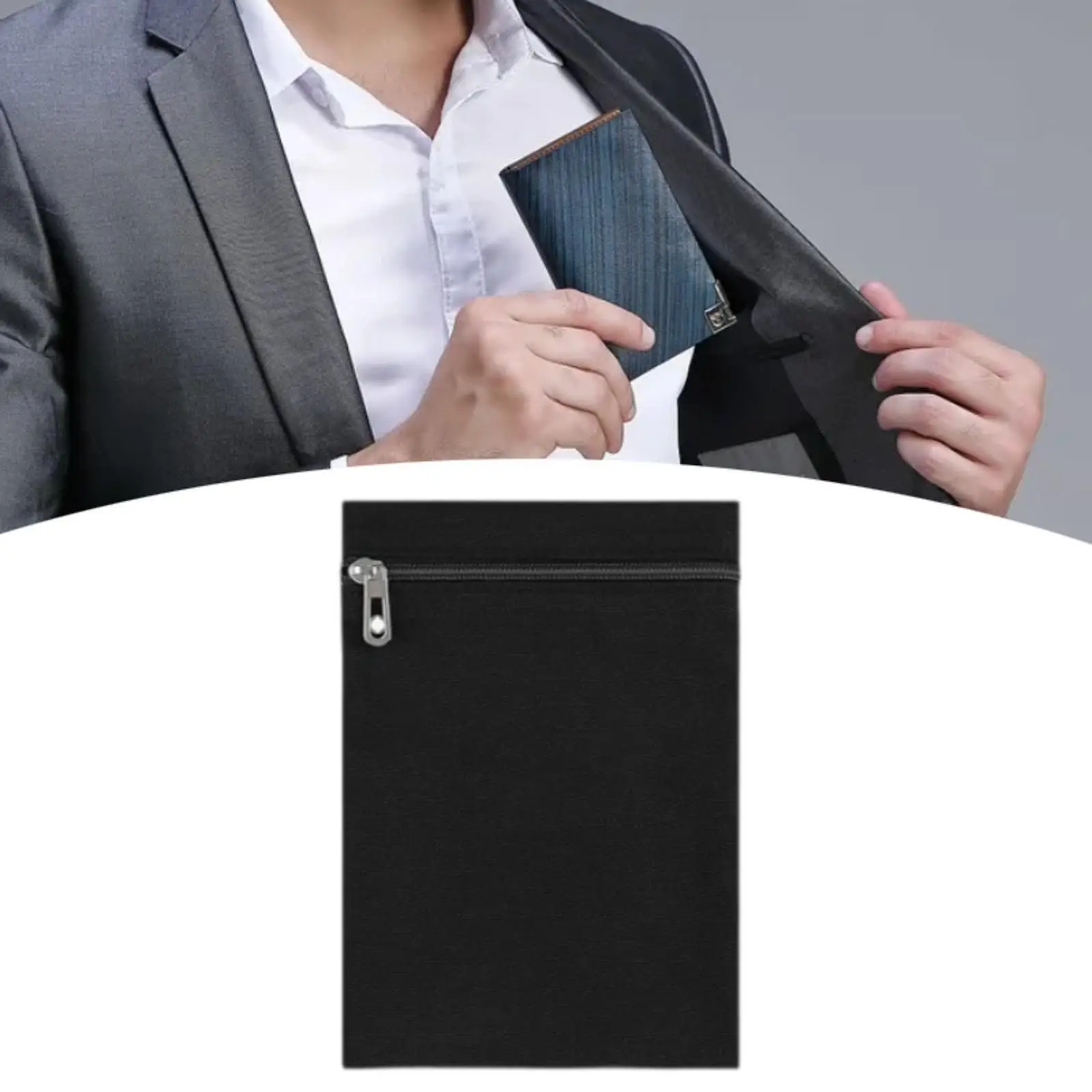 2x bolsillo cosido con cremallera para ropa abrigos sudaderas ligero viaje bolsillo de seguridad abrigo bolsillos interiores invisibles - imagen 4