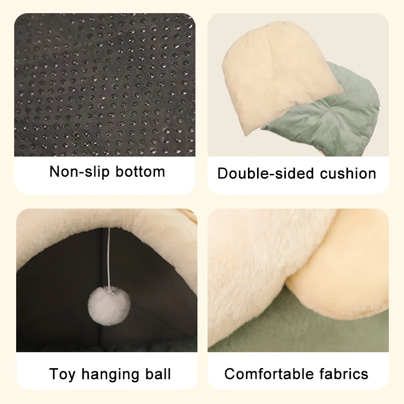 Cama cueva para gatos y perros pequeños – Plegable y lavable - imagen 5