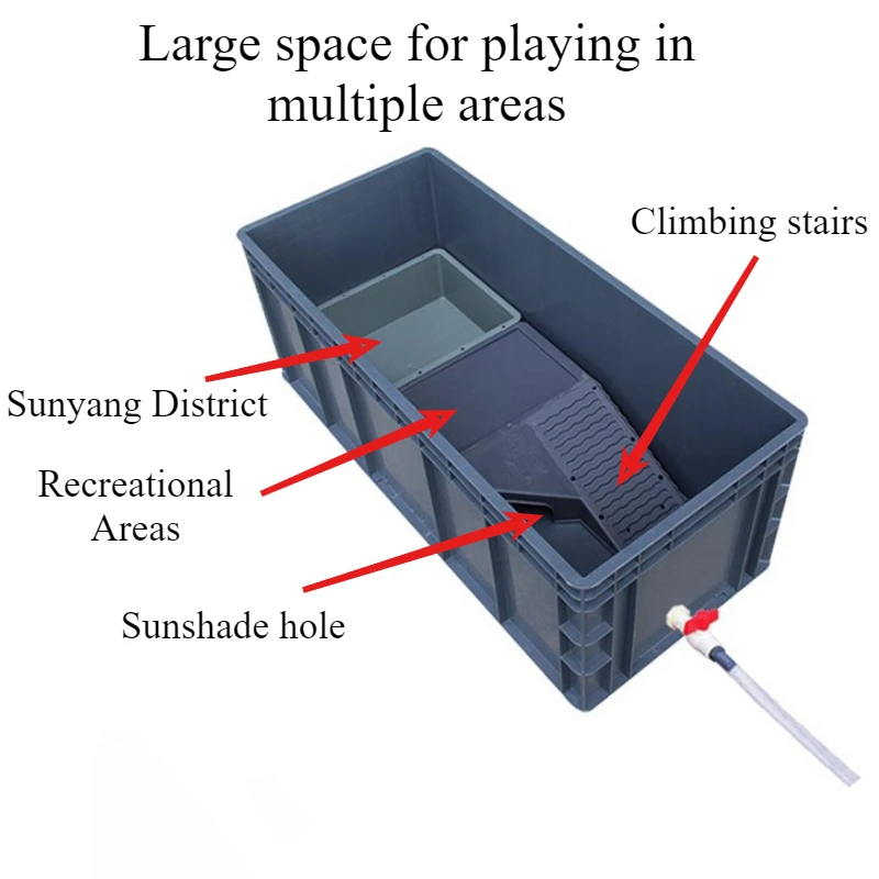 Large Turtle Tank Aquarium Long Length Turtle Box Big Thickened Drainage Turtles Terrarium House Pool Water Platform Reptiles - imagen 3