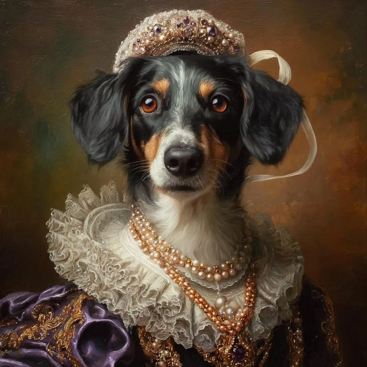 ATUBAN Retrato de mascota real personalizado, pintura de perro real, retrato de mascota, retrato de perro real, regalo de retrato de mascota, retrato de mascota renacentista