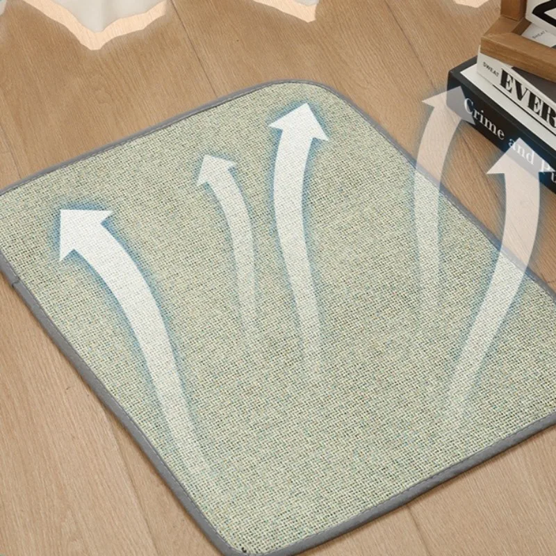 Esteras refrescantes para mascotas para gatos, almohadillas para cama para dormir tejidas de mimbre para perros, estera transpirable sólida, suministros de disipación de calor para cachorros y gatitos - imagen 4