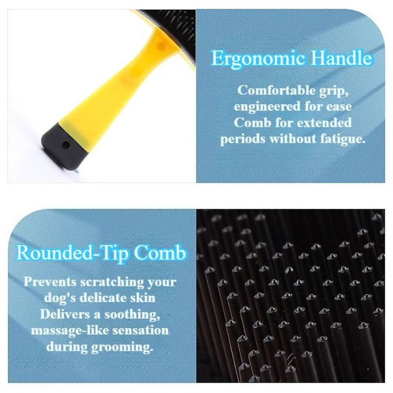 Cepillo de cuidado para mascotas autolimpiante, herramienta para quitar perros y gatos con cerdas de masaje, removedor de pelo para reducción de caída - imagen 2