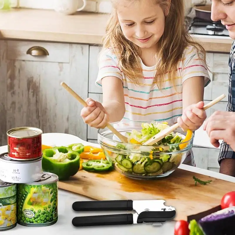 Abridores de botellas con mango ergonómico, herramienta de cocina Manual, cubierta fácil de abrir, abridor de botellas de bebidas, cortador para latas, tapa, herramientas de cocina - imagen 3